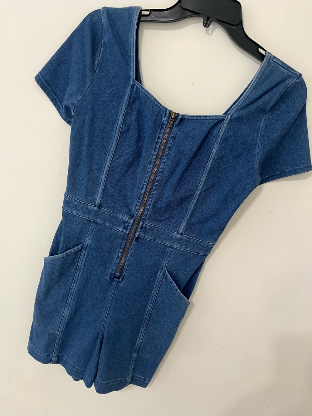 Rae Mode Super Stretch Denim Romper Women’s S Medium Wash Blue